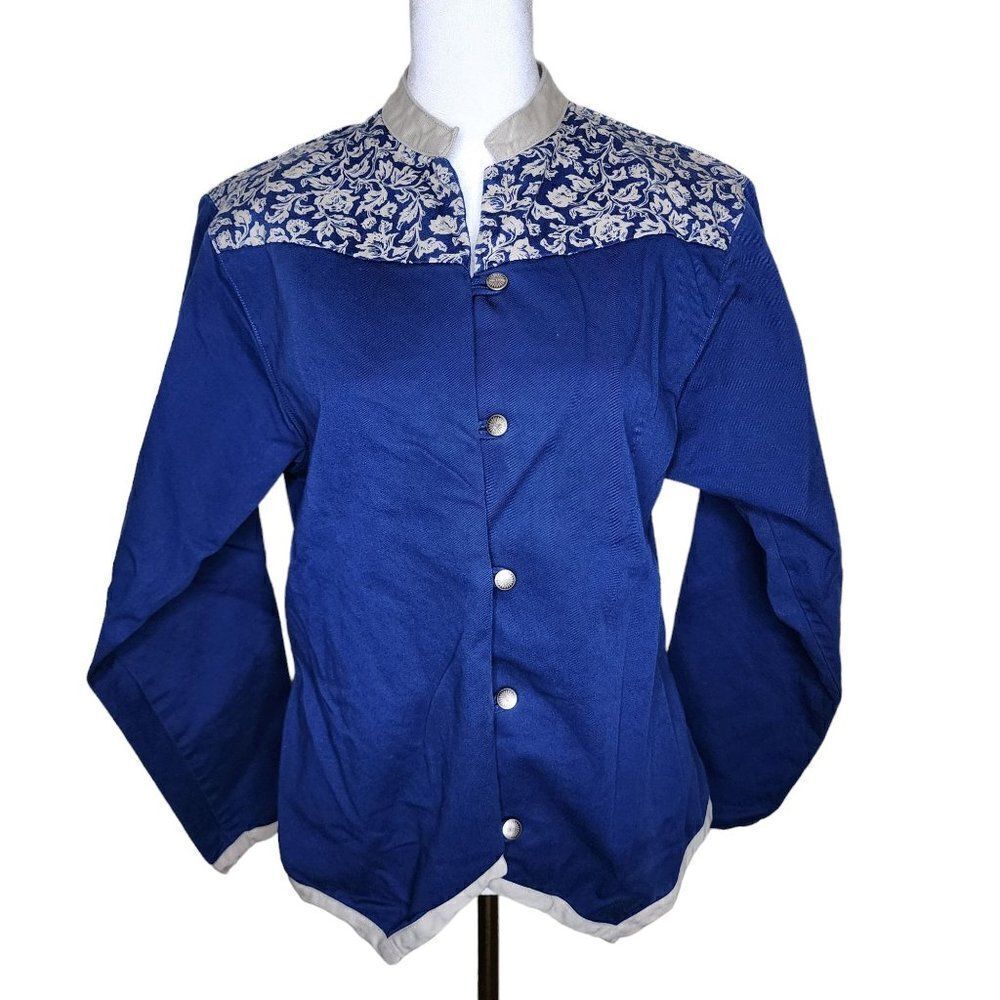 Vintage 80s Wrangler Western Jacket Womens Size L Blue Country Cropped